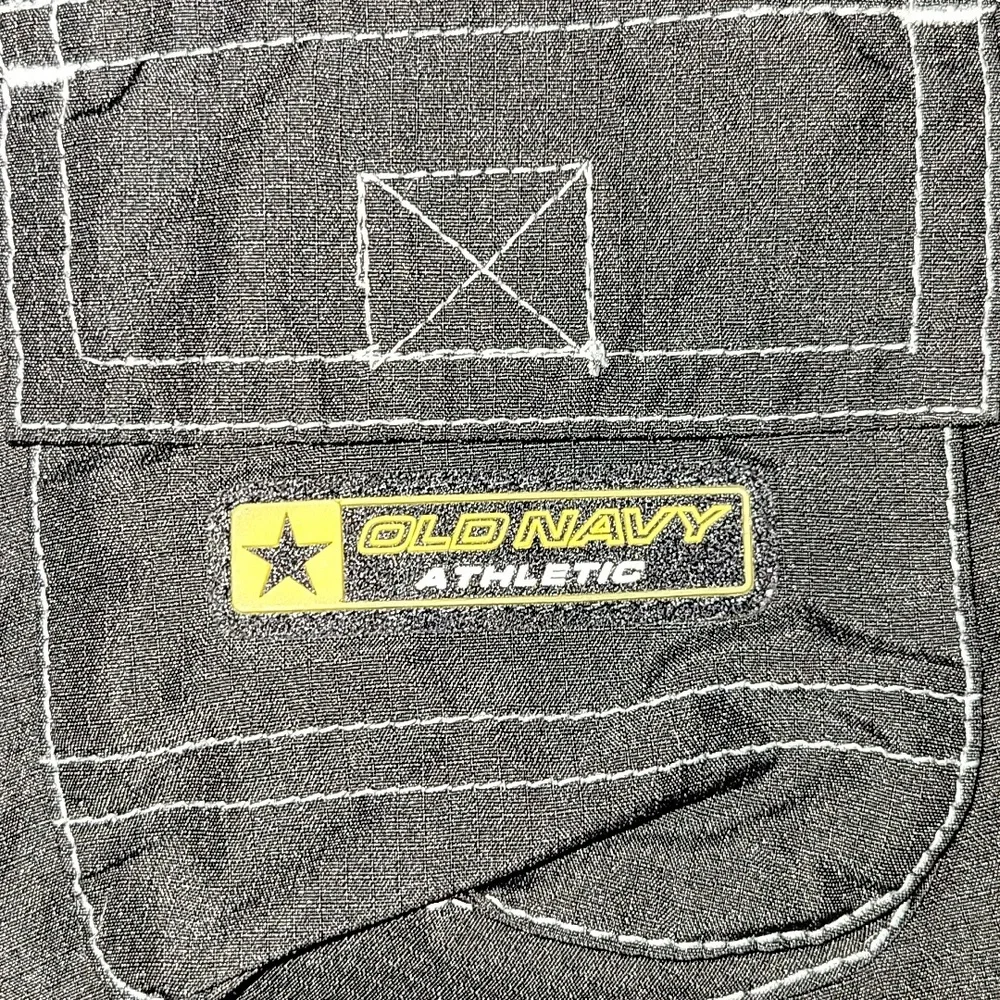 Old Navy Baby Athletic Lined Sweatpants yellow side strips black cargo pockets